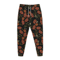 Embroidery Poppy Pattern Print Jogger Pants