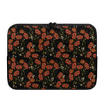 Embroidery Poppy Pattern Print Laptop Sleeve