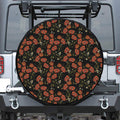 Embroidery Poppy Pattern Print Leather Spare Tire Cover
