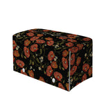 Embroidery Poppy Pattern Print Leather Tissue Box Cover