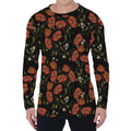 Embroidery Poppy Pattern Print Men's Long Sleeve T-Shirt