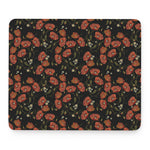 Embroidery Poppy Pattern Print Mouse Pad