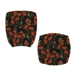 Embroidery Poppy Pattern Print Office Chair Cover