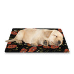 Embroidery Poppy Pattern Print Pet Cooling Mat Cover
