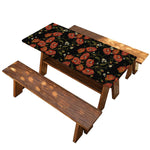 Embroidery Poppy Pattern Print Picnic Table Cover