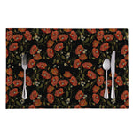 Embroidery Poppy Pattern Print Placemat