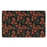 Embroidery Poppy Pattern Print Polyester Doormat