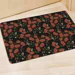 Embroidery Poppy Pattern Print Polyester Doormat