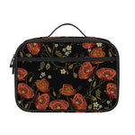 Embroidery Poppy Pattern Print Portable Lunch Bag