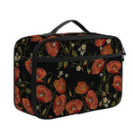 Embroidery Poppy Pattern Print Portable Lunch Bag