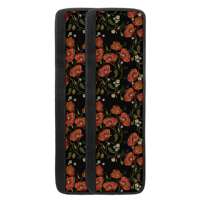 Embroidery Poppy Pattern Print Refrigerator Handle Covers