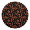 Embroidery Poppy Pattern Print Round Blanket