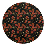 Embroidery Poppy Pattern Print Round Blanket