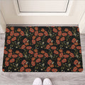 Embroidery Poppy Pattern Print Rubber Doormat