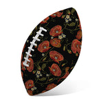 Embroidery Poppy Pattern Print Rugby Ball