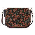 Embroidery Poppy Pattern Print Saddle Bag