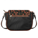 Embroidery Poppy Pattern Print Saddle Bag