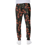 Embroidery Poppy Pattern Print Scuba Joggers