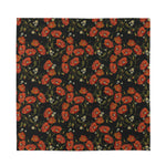 Embroidery Poppy Pattern Print Silk Bandana