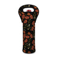 Embroidery Poppy Pattern Print Single Neoprene Wine Tote