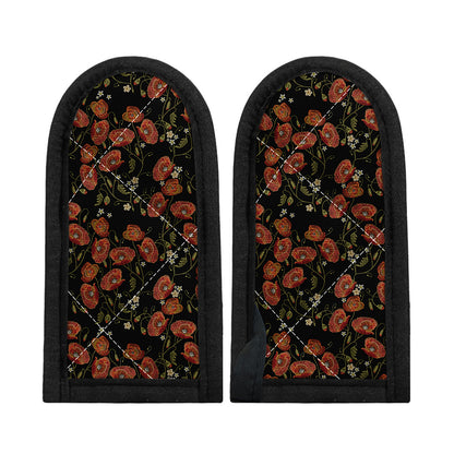 Embroidery Poppy Pattern Print Skillet Handle Cover