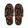 Embroidery Poppy Pattern Print Slippers