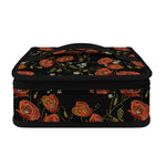 Embroidery Poppy Pattern Print Small Lunch Bag