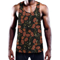 Embroidery Poppy Pattern Print Men's Workout Tank Top