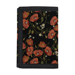 Embroidery Poppy Pattern Print Trifold Wallet