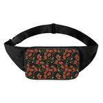 Embroidery Poppy Pattern Print Waist Bag