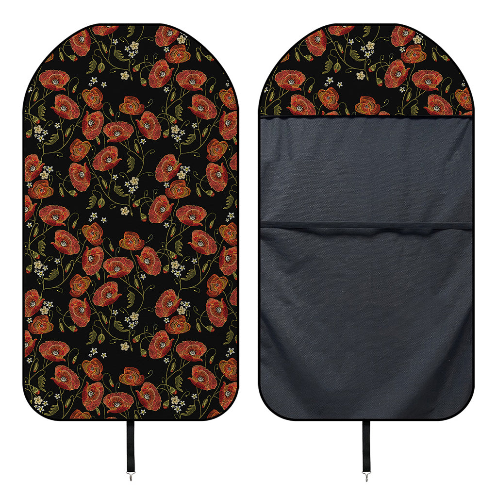 Embroidery Poppy Pattern Print Waterproof Car Seat Cover