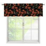 Embroidery Poppy Pattern Print Window Valance