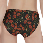 Embroidery Poppy Pattern Print Women's Panties