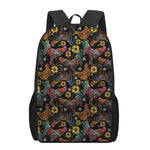 Embroidery Rooster Pattern Print 17 Inch Backpack