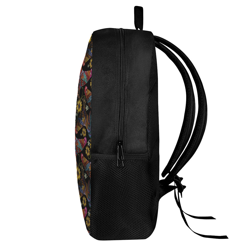 Embroidery Rooster Pattern Print 17 Inch Backpack
