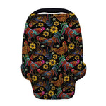 Embroidery Rooster Pattern Print Baby Seat Cover