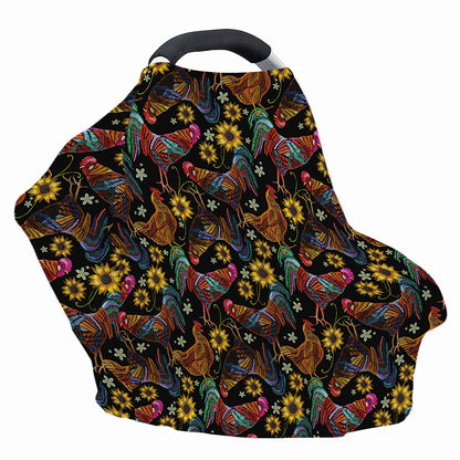 Embroidery Rooster Pattern Print Baby Seat Cover