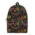 Embroidery Rooster Pattern Print School Backpack
