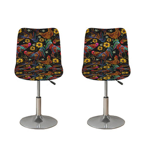 Embroidery Rooster Pattern Print Bar Stool Covers