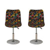 Embroidery Rooster Pattern Print Bar Stool Covers