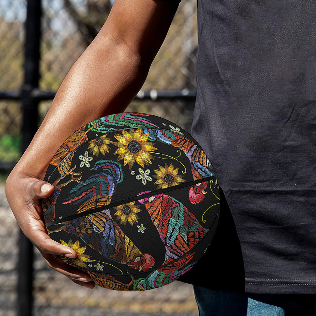 Embroidery Rooster Pattern Print Basketball
