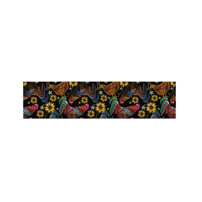 Embroidery Rooster Pattern Print Bed Runner