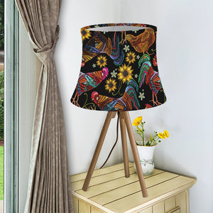 Embroidery Rooster Pattern Print Bell Lamp Shade