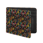 Embroidery Rooster Pattern Print Bifold Wallet