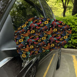 Embroidery Rooster Pattern Print Car Side Mirror Covers