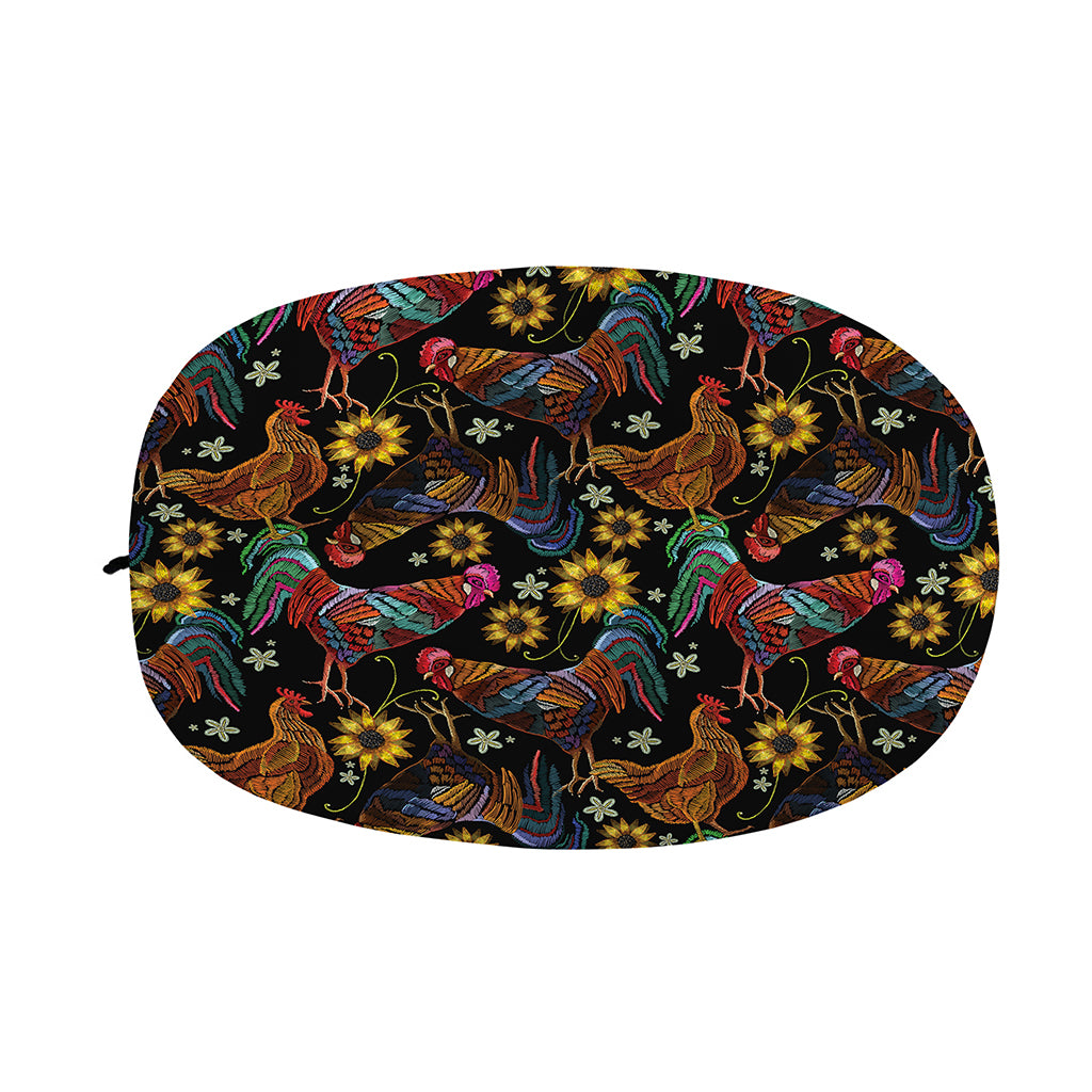 Embroidery Rooster Pattern Print Car Side Mirror Covers