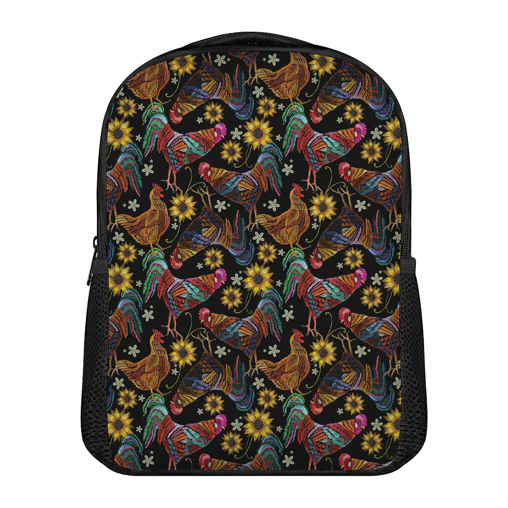 Embroidery Rooster Pattern Print Casual Backpack