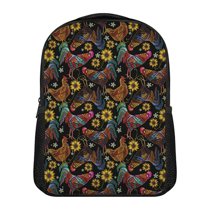 Embroidery Rooster Pattern Print Casual Backpack