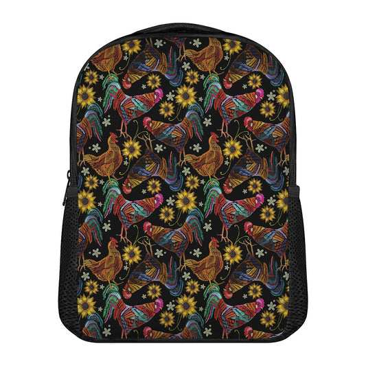 Embroidery Rooster Pattern Print Casual Backpack