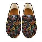 Embroidery Rooster Pattern Print Casual Shoes